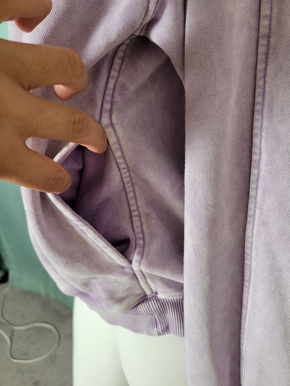 Fabletics Sport Lavender Acid Wash 1/4 Zip Pullover Sweatshirt - Fits Like Mediu - Picture 4 of 9